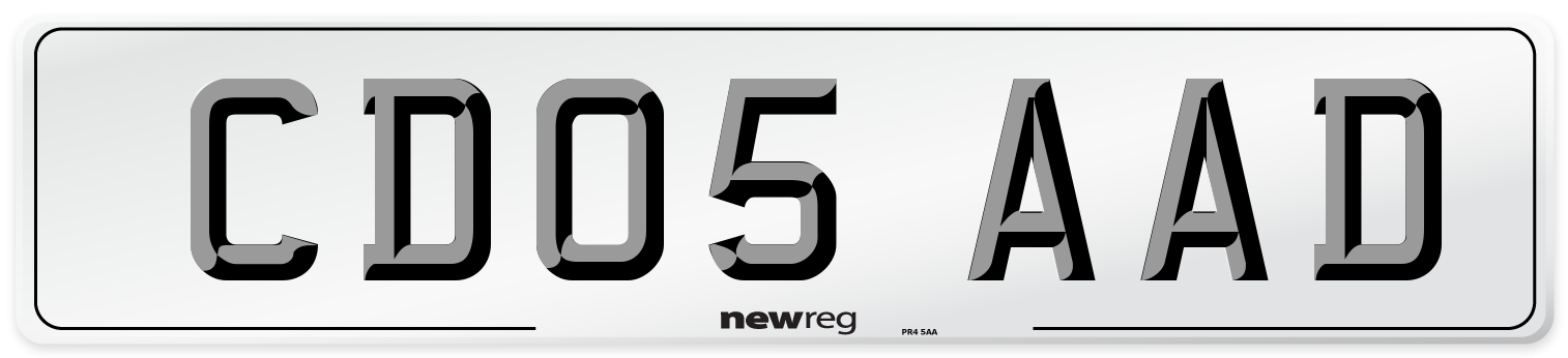 CD05 AAD Number Plate from New Reg